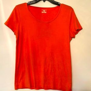 Jones New York Sport orange scoop neck T-shirt. Size L. 100% cotton